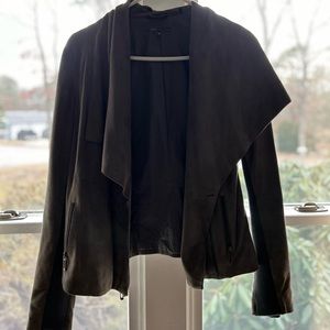 Grey suede lightweight Vince moto jacket